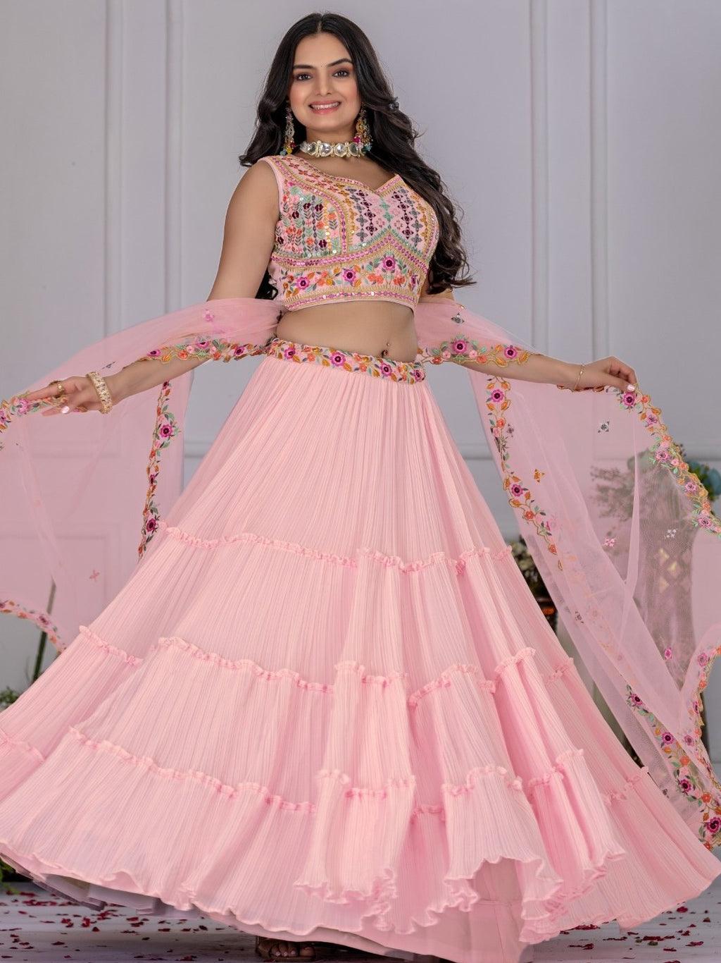Pink Premium Lehenga Choli Set