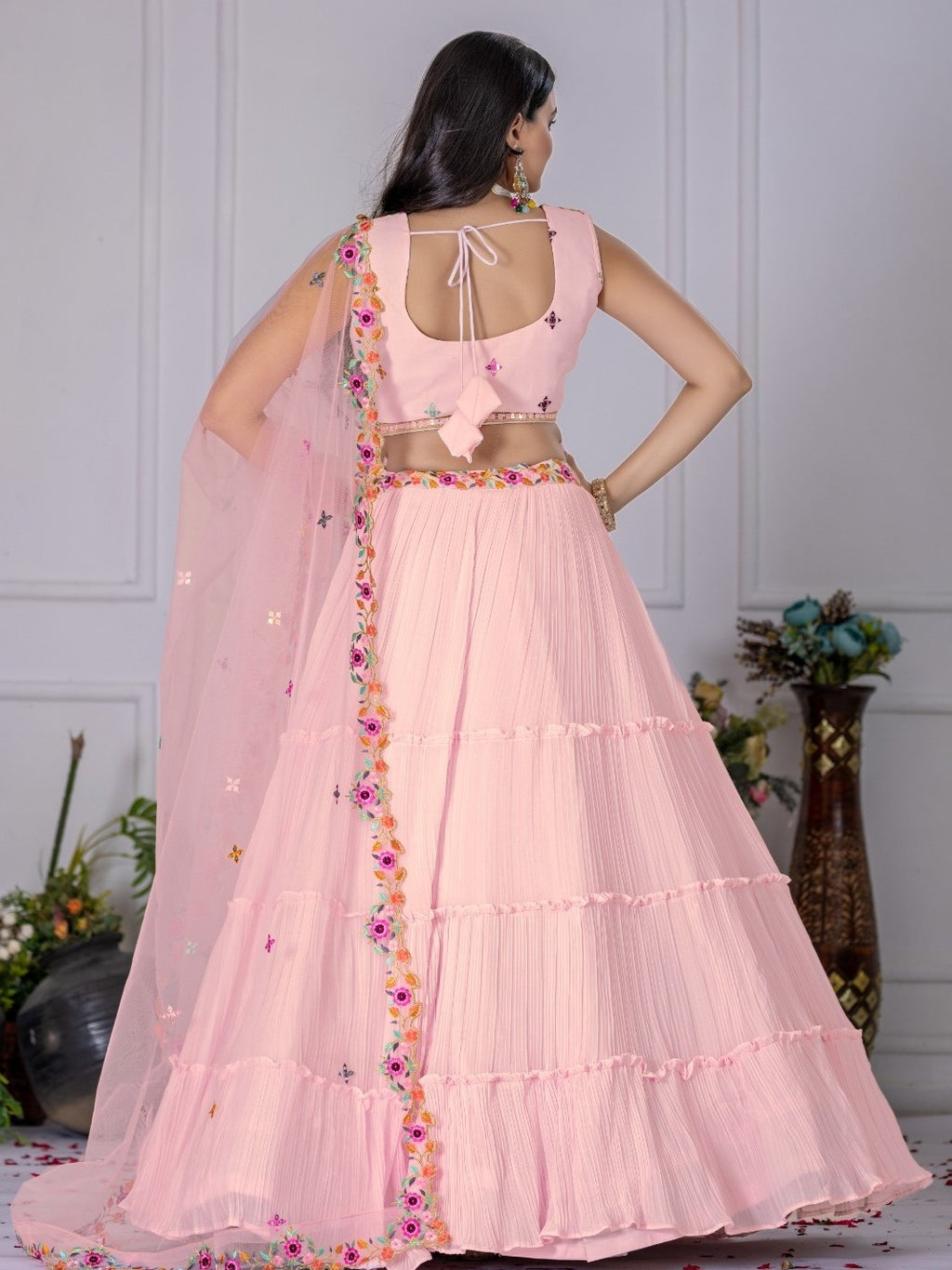 Pink Premium Lehenga Choli Set